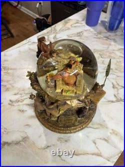 Disney Jungle Book 35th Anniv Gold Glitter Musical Snow Globe RARE Vintage Disney Jungle Book 35th Anniv Gold Glitter Musical Snow Globe RARE Vintage