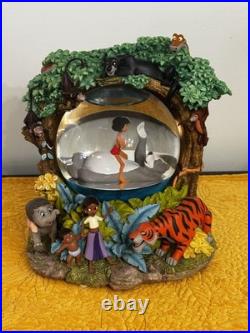 Disney Jungle Book Snow Globe Mowgli Baloo Music Box Bare Necessities WORKS