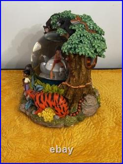 Disney Jungle Book Snow Globe Mowgli Baloo Music Box Bare Necessities WORKS