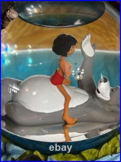 Disney Jungle Book Snow Globe Mowgli Baloo Music Box Bare Necessities WORKS