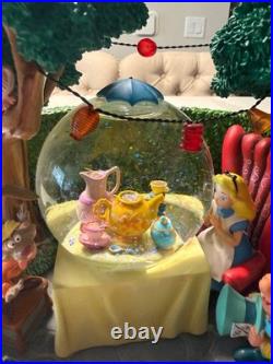 Disney LARGE Alice In Wonderland Snow Globe Mad Hatter's Tea Party Damage