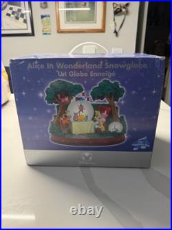Disney LARGE Alice In Wonderland Snow Globe Mad Hatter's Tea Party Damage