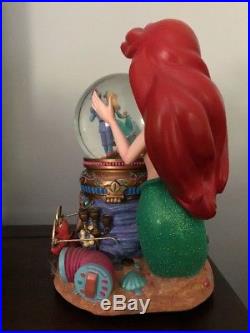 Disney LITTLE MERMAID Ariel Snow Globe, Music Box Under the Sea Couple Twirls
