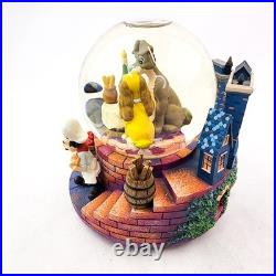 Disney Lady and the Tramp Musical Snowglobe WORKS Bella Notte AS IS FLAW