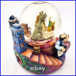 Disney Lady and the Tramp Musical Snowglobe WORKS Bella Notte AS IS FLAW