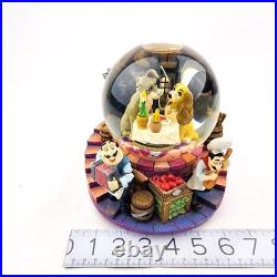 Disney Lady and the Tramp Musical Snowglobe WORKS Bella Notte AS IS FLAW