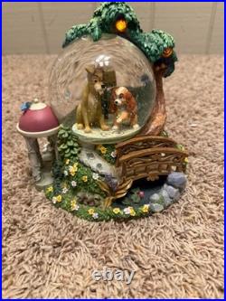 Disney Lady & the Tramp Musical Snow Globe Bella Notte Lights & Music WORK Disney Lady & the Tramp Musical Snow Globe Bella Notte Lights & Music WORK