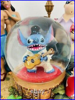 Disney Lilo And Stitch As Elvis Musical Snow Globe Plays Aloha Oe RARE