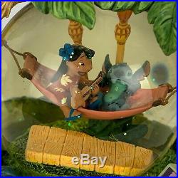 Disney Lilo and Stitch Snow Globe Musical Aloha Oe Light Up Torches Scrump Rare