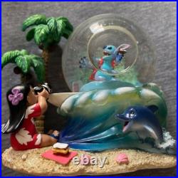 Disney Lilo and Stitch Snow Globe Snow Dome pre-owned Japan Free Shipping Disney Lilo and Stitch Snow Globe Snow Dome pre-owned Japan Free Shipping