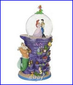 Disney Little Mermaid Ariel & Prince Eric Dancing Pedestal Snowglobe