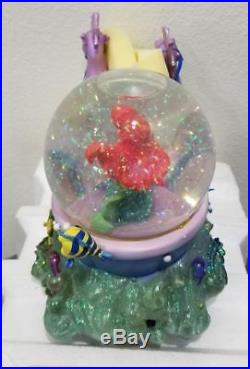Disney Little Mermaid Ariel & Seahorses Musical Snowglobe Water Snow Globe New