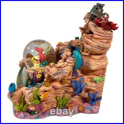 Disney Little Mermaid Snow Globe Figurine Water Fountain Vintage Ariel Tested