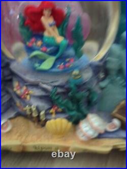 Disney Little Mermaid Storybook Double Sided Musical Under The Sea Snow Globe