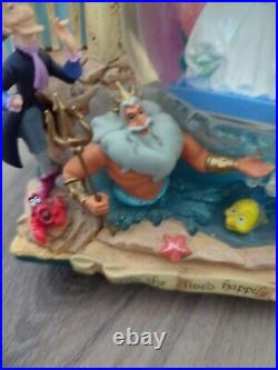 Disney Little Mermaid Storybook Double Sided Musical Under The Sea Snow Globe