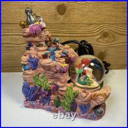 Disney Little Mermaid Under The Sea Snow Globe Water Fountain Vintage WORKS