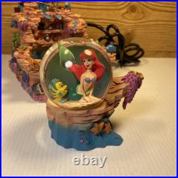 Disney Little Mermaid Under The Sea Snow Globe Water Fountain Vintage WORKS