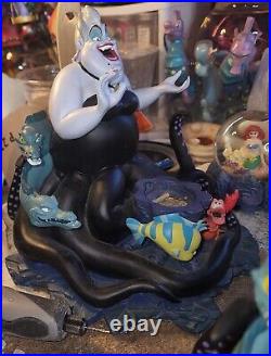 Disney Little Mermaid Ursula Sculpture with Mini Ariel SnowGlobe. Ursula Globe