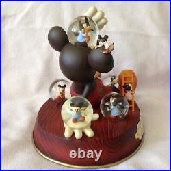 Disney MICKEY'S NIGHTMARE Musical Multi Figurines Mini SnowGlobe-MIB
