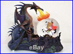 Disney Maleficent Dragon & Prince Philip figure Snow globe Music box