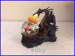 Disney Maleficent Sleeping Beauty Dragon Fire Snowglobe Lite-up