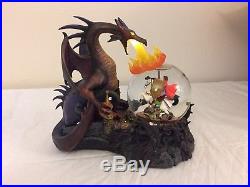 Disney Maleficent Sleeping Beauty Dragon Fire Snowglobe Lite-up