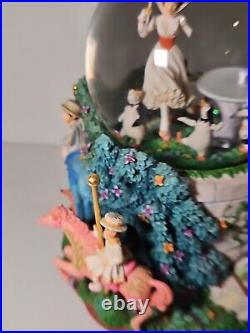 Disney Mary Poppins Snow Globe Let's Go Fly A Kite Julie Andrews READ