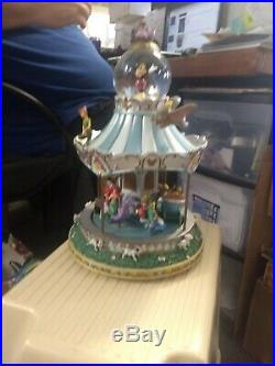 Disney Mickey Alice Peter Pan Dumbo Ariel Aladdin Pinocchio Carousel Snowglobe