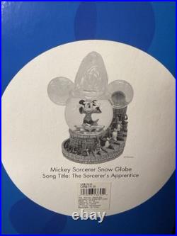 Disney Mickey Fantasia Music Box Snow globe Sorcerer's Apprentice Hat NEW MIB