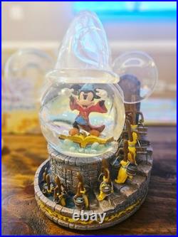 Disney Mickey Fantasia Music Box Vintage Snow globe Sorcerer's Apprentice Hat