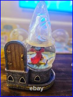 Disney Mickey Fantasia Music Box Vintage Snow globe Sorcerer's Apprentice Hat