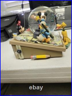 Disney Mickey& Friends Comic Strip Artists Mickey Mouse March Snow Globe RARE