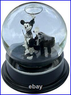 Disney Mickey & Minnie Piano Music Box Snow Globe Original Anniversary Edition