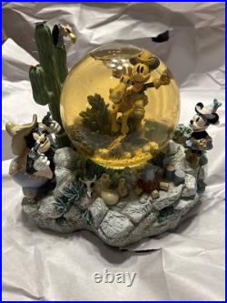 Disney Mickey & Minnie Western Snow Globe Music Box Glowing Used HHB Disney Mickey & Minnie Western Snow Globe Music Box Glowing Used HHB