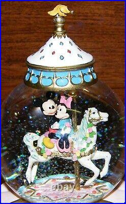 Disney Mickey & Minnie on the Carousel The Carousel Waltz Musical Snow Globe