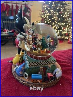 Disney Mickey Mouse Musical Snow Globe 100 Years Of Magic Mint/original Box