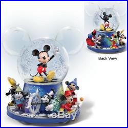 Disney Mickey Mouse Rotating Through the years Glitter Snow Globe Bradford NEW