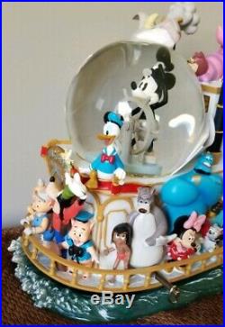 Disney Mickeys 75th Anniversary Mouse Steamboat Willie Musical Snowglobe Ceramic