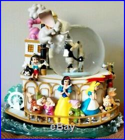 Disney Mickeys 75th Anniversary Mouse Steamboat Willie Musical Snowglobe Ceramic