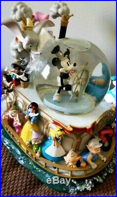 Disney Mickeys 75th Anniversary Mouse Steamboat Willie Musical Snowglobe Ceramic