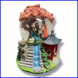 Disney Mulan Cherry Blossom Pagoda Scene Musical Reflection Snow Globe