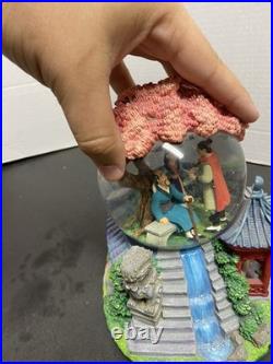 Disney Mulan Cherry Blossom Pagoda Scene Musical Reflection Snow Globe