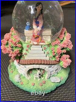 Disney Mulan & Mushu Reflections Musical Snow Globe Retired And Rare