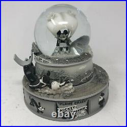 Disney Musical Snow Globe Rare Plane Crazy Plays Rock-a-Bye Baby And Rotates