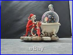 Disney Nightmare Before Christmas Jack Captures Santa in Bathtub Snow Globe