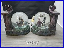 Disney Nightmare Before Christmas Jack and Sally Snow Globe Bookends