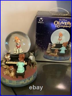 Disney Oliver and Company Music Box Snow Globe with box