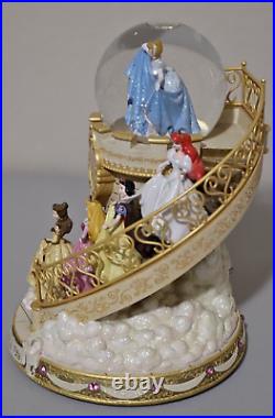 Disney Park Princess Club Staircase Musical Snowglobe Rare