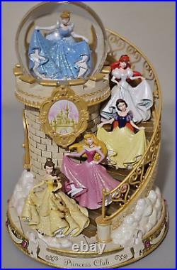 Disney Park Princess Club Staircase Musical Snowglobe Rare