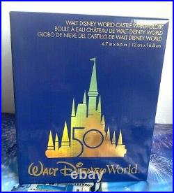 Disney Parks 50th Anniversary Cinderella's Castle Musical Snow Globe